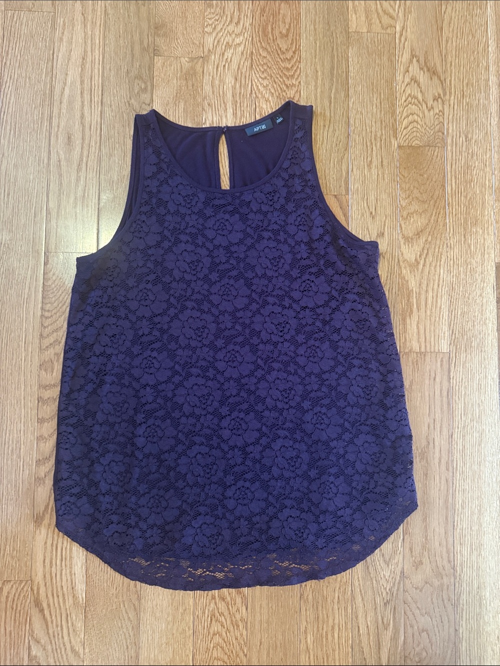 Apt. 9 Purple Lace Overlay Tank Top